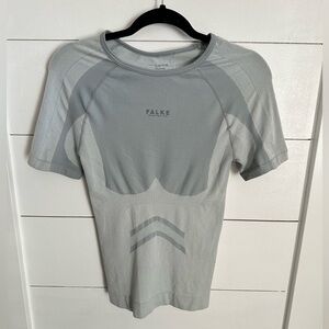 NWT FALKE L Seamless Ergonomic bra grey activewear running casual woman gym top